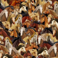 Timeless Treasures Fabric Horses Michael-CD4562 Natural 15 yard bolt