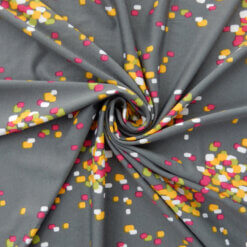 SALE Geometric Stretch ITY Print Fabric 5126 Gray, by the yard