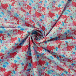 SALE Cotton Floral Print Blooms Blue, by the yard