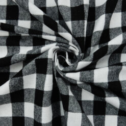 Flannel Yarn Dyed Plaid Fabric Buffalo Plaid Black/White 110 yard roll