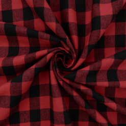 Flannel Yarn Dyed Plaid Fabric Buffalo Plaid Red/Black 110 yard roll