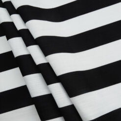 Montreux Faux Linen Wide Stripe Fabric Black-White, by the yard