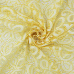 SALE Italian Paisley Open Weave Fabric 6798 Daffodil-White, by the yard