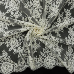 3.25-Yard Piece SALE Embroidered Floral Lace Fabric 6875 Ivory