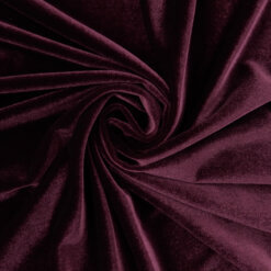 Wholesale Stretch Spandex Velvet Fabric Burgundy 62 yard roll