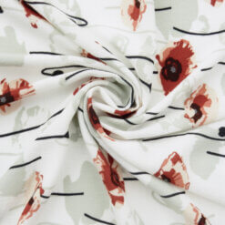 SALE Stretch Georgette Floral Print 6905 Rust, by the yard
