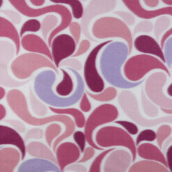 Fleece Print Fabric Arabesque Fuschia 20 yard bolt