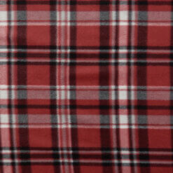 Fleece Print Fabric Carson Plaid Red, by the yard