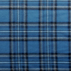 Fleece Print Fabric Royal Stewart Blue, by the yard