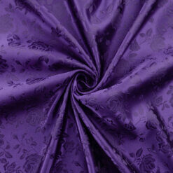 Wholesale Floral Satin Jacquard Fabric Purple 65 yard roll