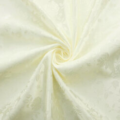 Wholesale Floral Satin Jacquard Fabric Ivory 65 yard roll