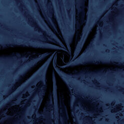 Floral Satin Jacquard Fabric Navy Blue 30 yard bolt