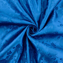 Wholesale Floral Satin Jacquard Fabric Royal Blue 65 yard roll