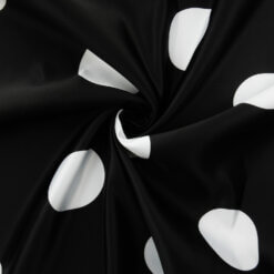Wholesale Large Polka Dot Matte Satin Fabric Black-White 50 yard roll