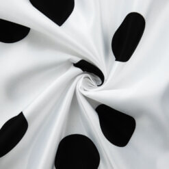 Wholesale Large Polka Dot Matte Satin Fabric White-Black 50 yard roll
