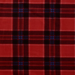 Fleece Print Fabric Castle Plaid Red, by the yard