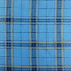 Fleece Print Fabric Essex Plaid Blue, by the yard