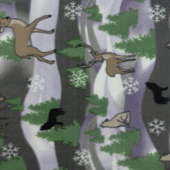 Fleece Print Fabric North Country Charcoal, by the yard