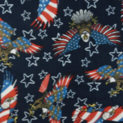 Fleece Print Fabric Star & Stripes Red, White, Blue, by the yard