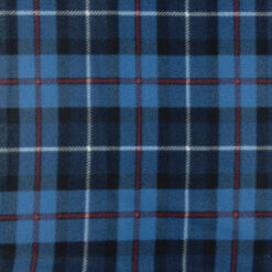 Fleece Print Fabric Tartan Plaid Blue by the yard