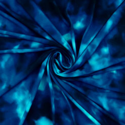 1 Yard Piece SALE Stretch Spandex Tie Dye Print Fabric Blue SC338