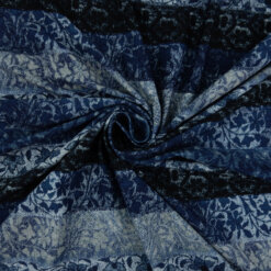 1 Yard Piece SALE Stretch Spandex Print Fabric Blue SC329