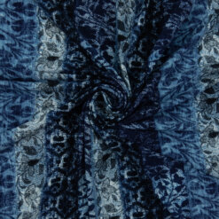 1 Yard Piece SALE Stretch Spandex Print Fabric Blue SC332