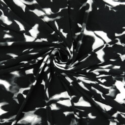 1 Yard Piece SALE Stretch Spandex Print Fabric Black-Gray-White SC331