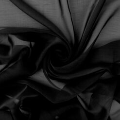 Waterfall Two Tone Chiffon Fabric Black/Black, by the yard