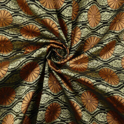 60" Chinese Brocade Fabric Lotus Black 35 yard bolt