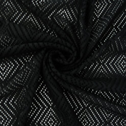 1 Yard SALE Piece Stretch Textured Spandex Lace Fabric SC363 Black