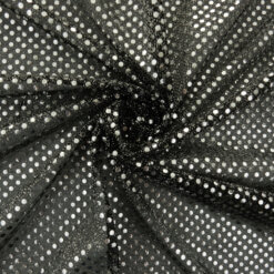 Wholesale Stretch 3mm Dot Fabric Black/Silver 1,000 Yard Case