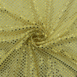 Wholesale Stretch 3mm Dot Fabric Gold/Gold 50 yard roll
