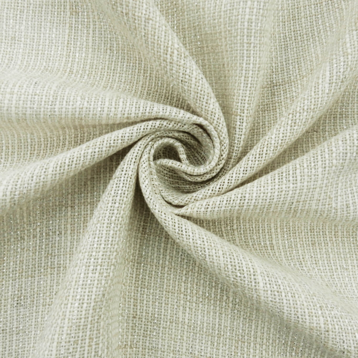 Sovana Lurex Linen Blend Fabric Ivory-Silver 25 yard roll