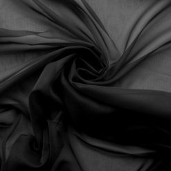 Wholesale 118" Wide Sheer Voile Fabric Black 60 yard roll