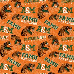 NCAA Florida A&M University Rattlers 100% Cotton Fabric, by the yard