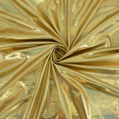 Wholesale Hologram Foil Spandex Fabric Gold 250 yard case