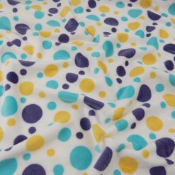 SALE Printed Minky Fabric Fun Dot White, by the yard
