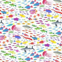 SALE P&B Textiles Deep Blue Sea 4837 Multi, by the yard
