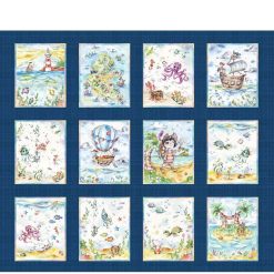 SALE P&B Textiles Enchanted Seas Panel 4932 PA - 36" X 44"