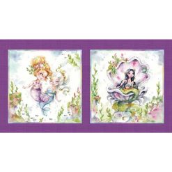SALE P&B Textiles Enchanted Seas Panel 4933 PA - 22" X 44"