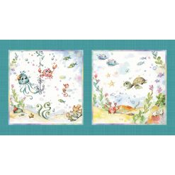SALE P&B Textiles Enchanted Seas Panel 4935 PA - 22" X 44"