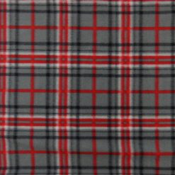 Fleece Print Fabric Charles Plaid Grey, by the yard